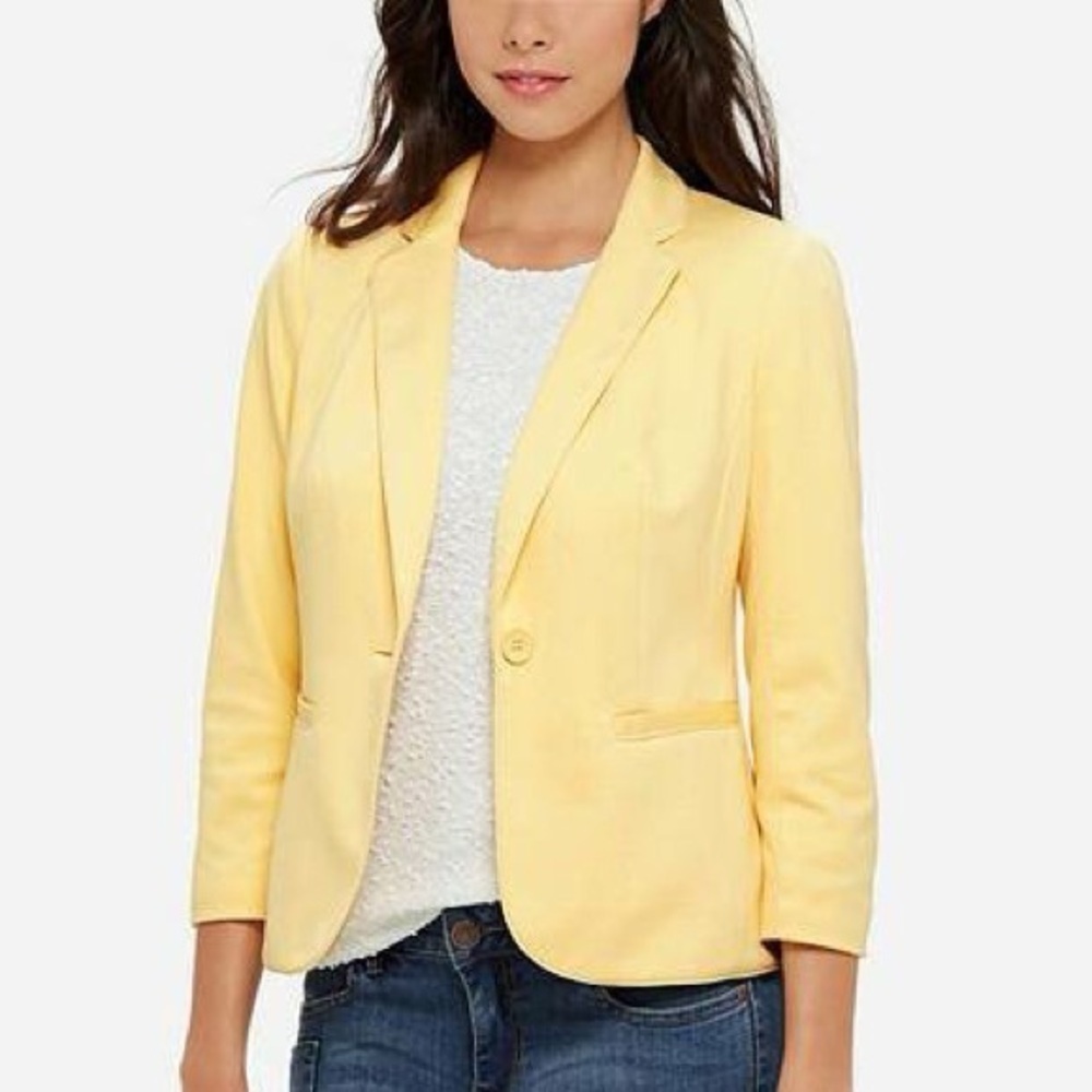 The Limited Women's Sz. S Butter Yellow Single Button Notched Blazer